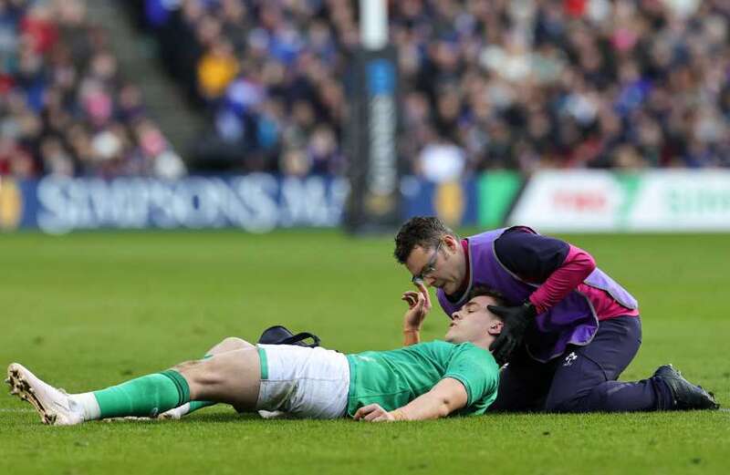 Ireland star Ringrose stretchered off and given oxygen after sickening collision