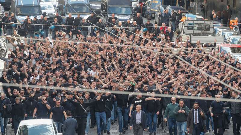 Eintracht Frankfurt fans caused chaos in Naples (Image: Salvatore Laporta/Getty Images)