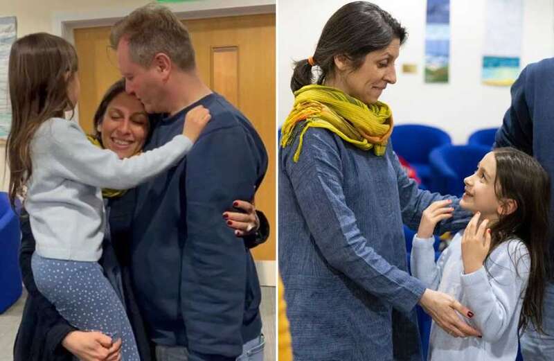 Nazanin Zaghari-Ratcliffe hugs daughter for first time after Iran jail hell