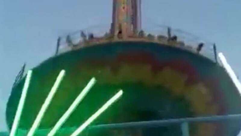 Terrifying moment theme park ride crashes to ground leaving 11 injured