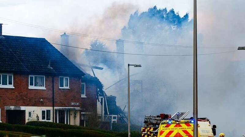 Two people were taken to hospital after the "explosion" (Image: Cheshire Fire and Rescue Service)