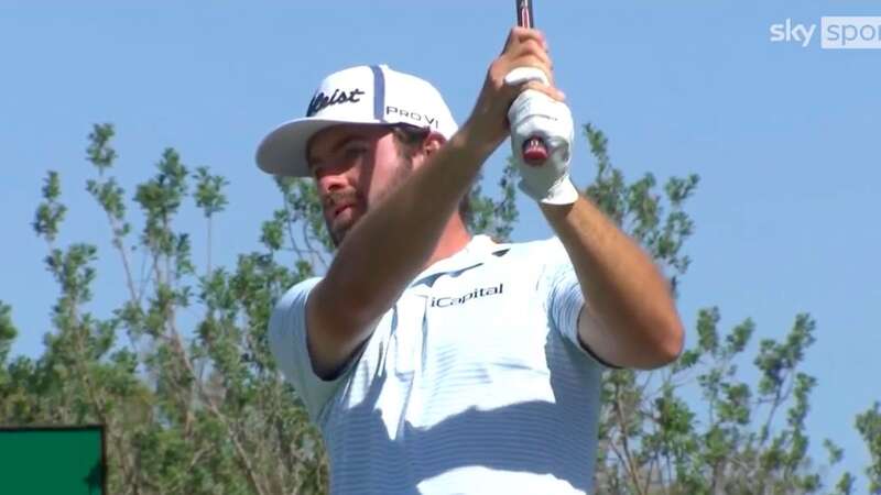 Cameron Young had a huge slice of luck after pulling his tee shot at the par-3 11th