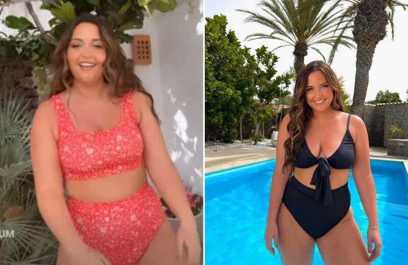 Jacqueline Jossa shows off incredible curves as she strips to orange bikini