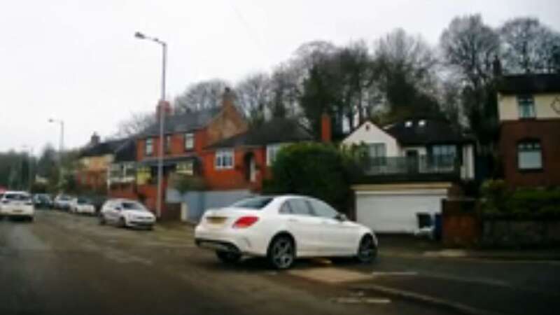 Mercedes driver left stuck in road after hitting bollard in 