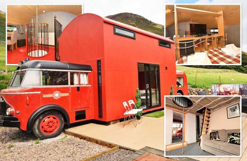 Inside FIRE TRUCK transformed into two-bed home... and you can stay there