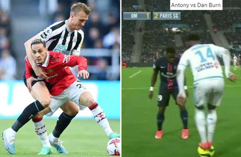 Fans loving hilarious Antony vs  Burn rivalry as Man Utd take on Newcastle