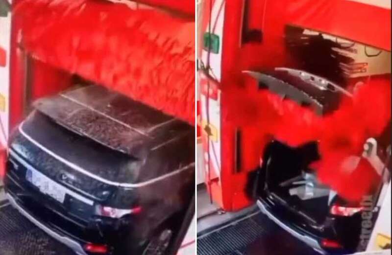 Check out a Range Rover driver’s disastrous visit to the garage car wash