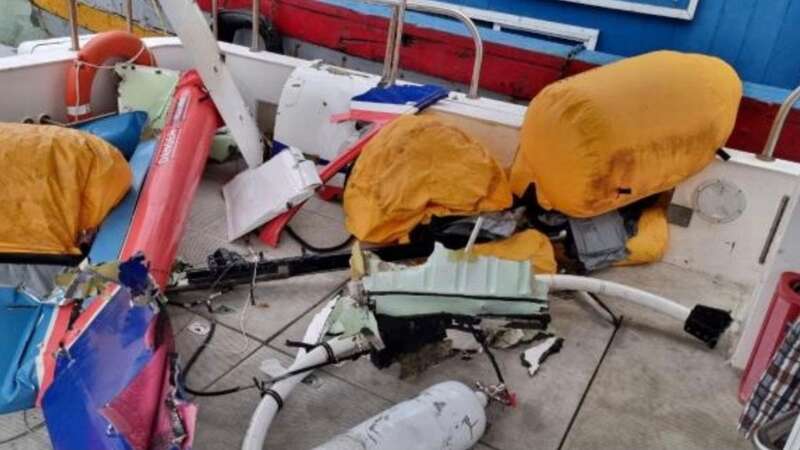 Mangled steel was fished out of the sea in Ha Long Bay, a UNESCO World Heritage site (Image: Quang Ninh Border Guard)