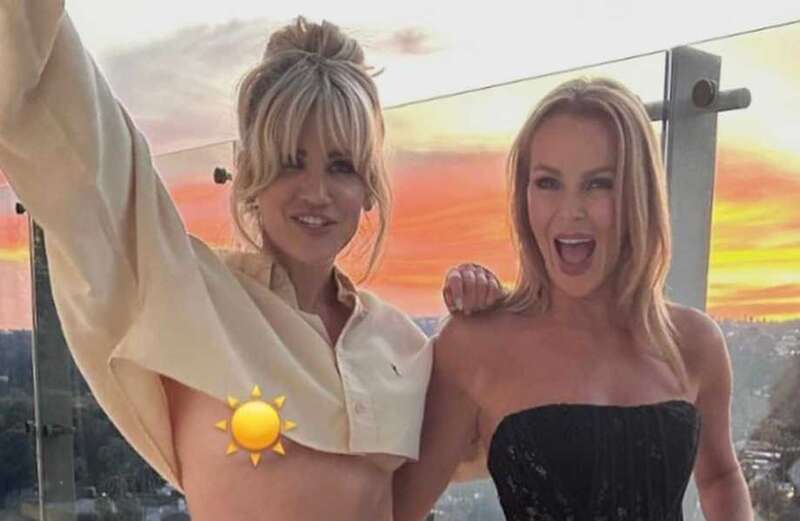 Ashley Roberts accidentally flashes her boob in braless snap with Amanda Holden