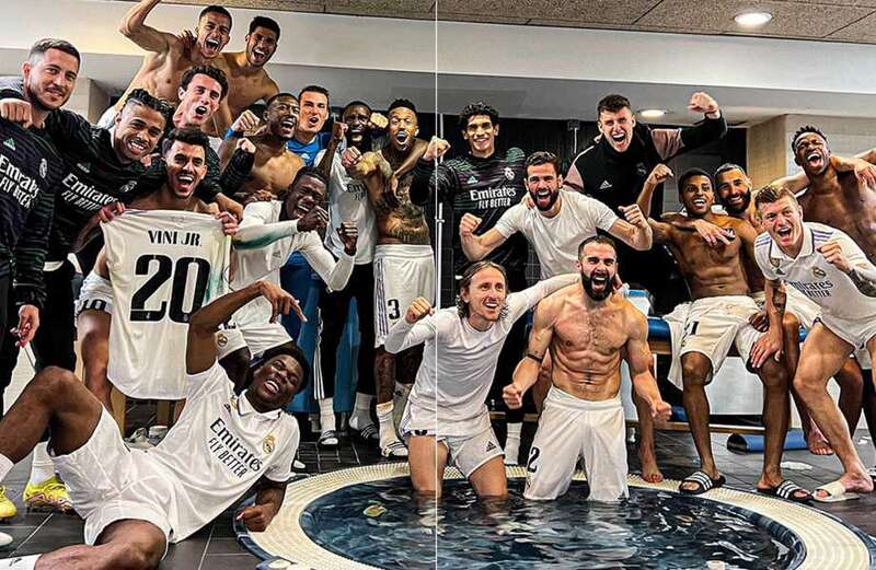 Inside Real Madrid's wild dressing room celebrations after huge Barcelona win