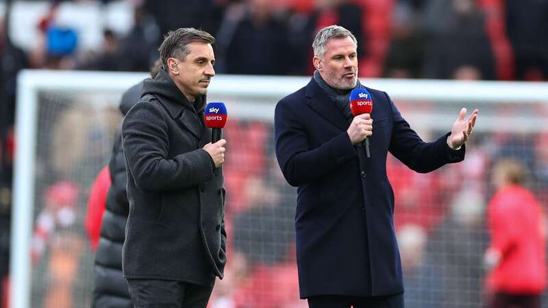 Gary Neville and Jamie Carragher enjoyed the game (Image: Robbie Jay Barratt/Getty Images)