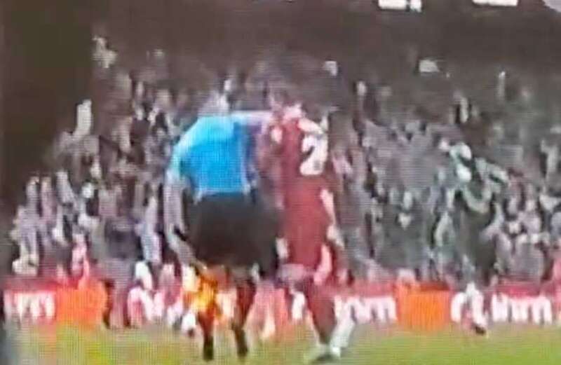 Alternate angle shows moment linesman launches elbow towards Robertson's face