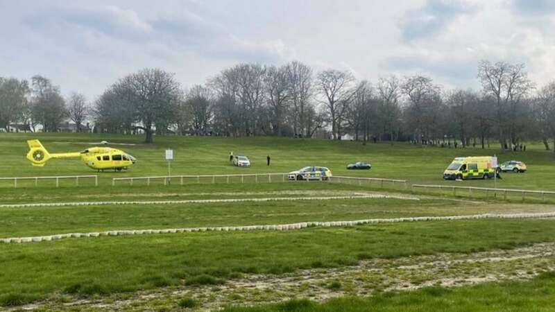 Emergency services raced to the play park in South Yorkshire at around 4pm on Easter Sunday