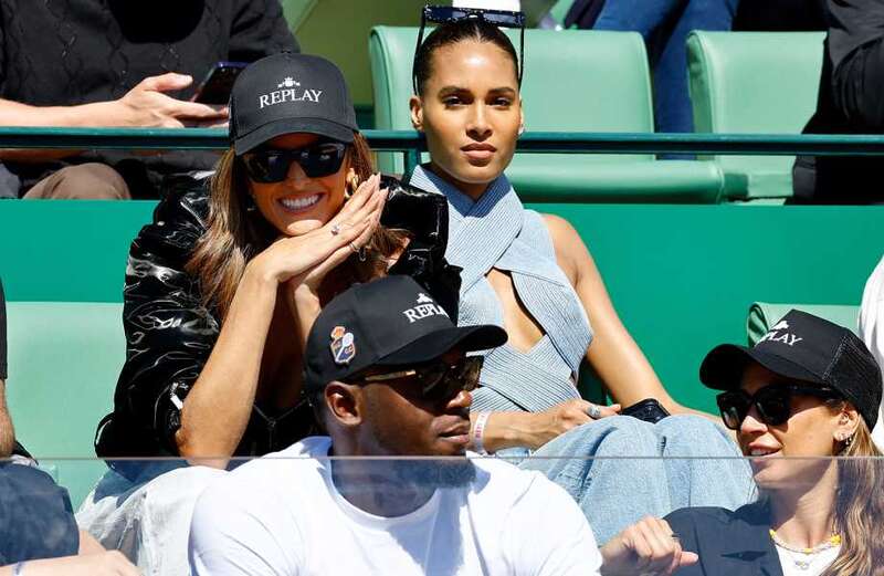 Usain Bolt surrounded by braless supermodels at Monte-Carlo Masters