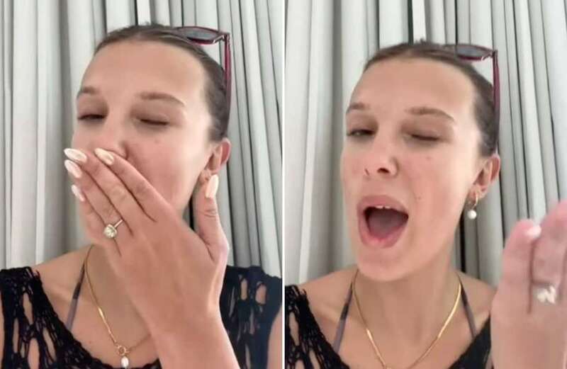 Millie Bobby Brown flashes huge diamond ring in coffee ad