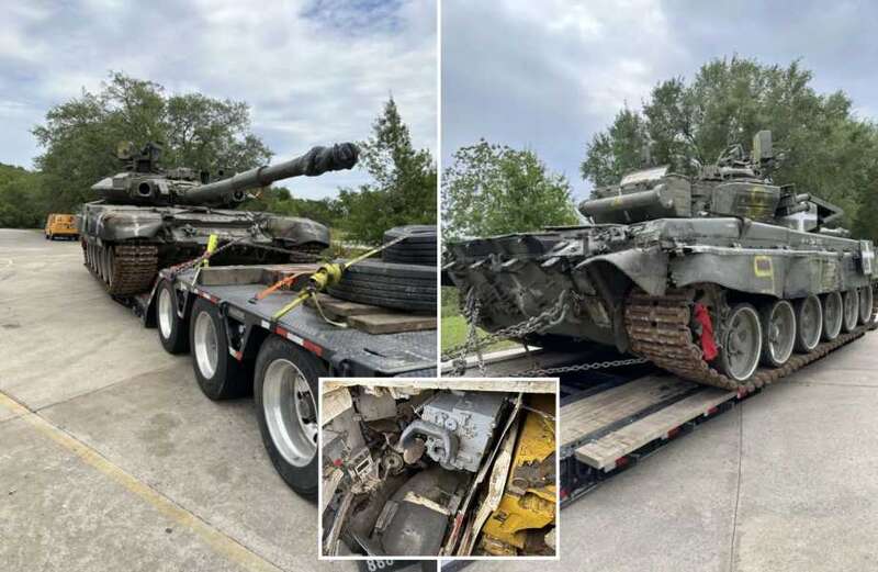 Shock as one of Putin's T-90 tanks is spotted at Louisiana truck stop