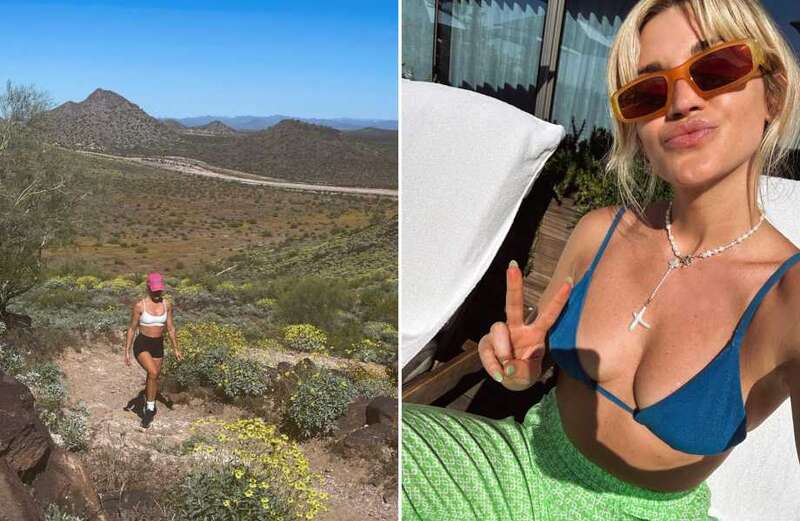 Ashley Roberts looks incredible as she shows off rock hard abs in Arizona