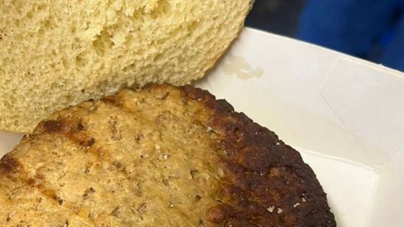 The footie fan was disappointed with the burger (Image: Jam Press/Jack Toulson)