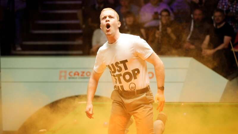 Edred Whittingham was the protester who disrupted the World Snooker Championships (Image: VCG/VCG via Getty Images)