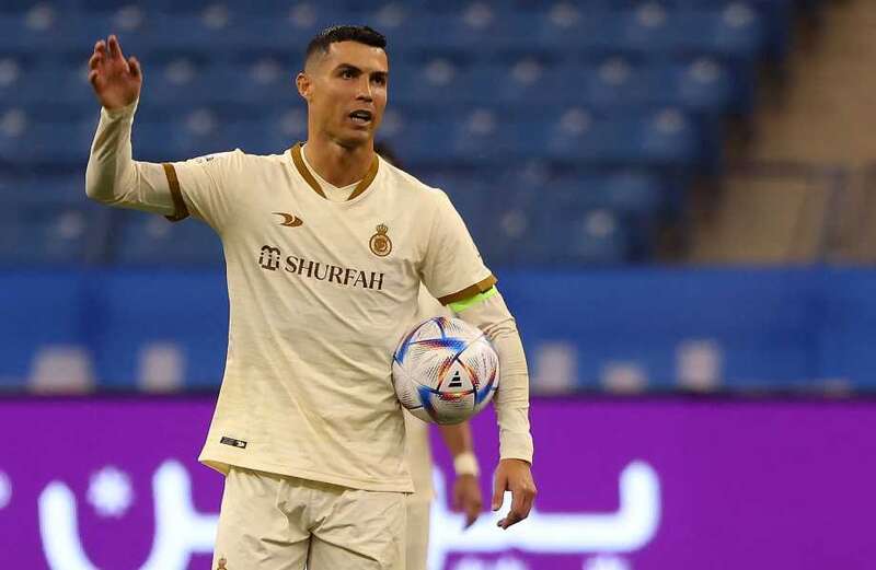 See Ronaldo booked for 'WWE headlock' in Saudi game as fans spot familiar ref