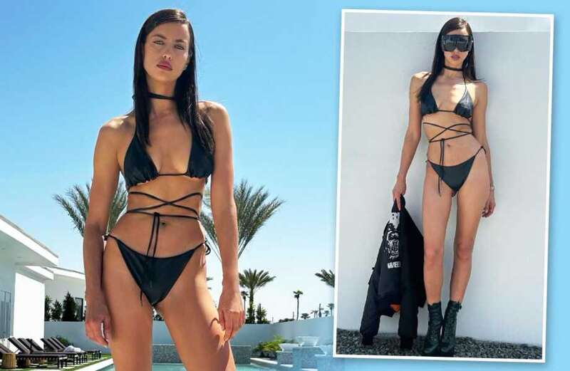 Irina Shayk shows off incredible figure in a black bikini after Coachella trip