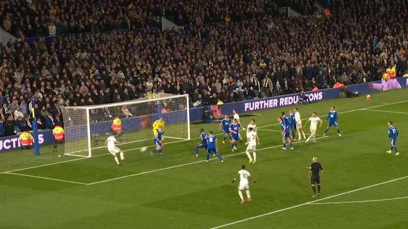 Patrick Bamford missed a sitter for Leeds vs Leicester (Image: BT Sport)