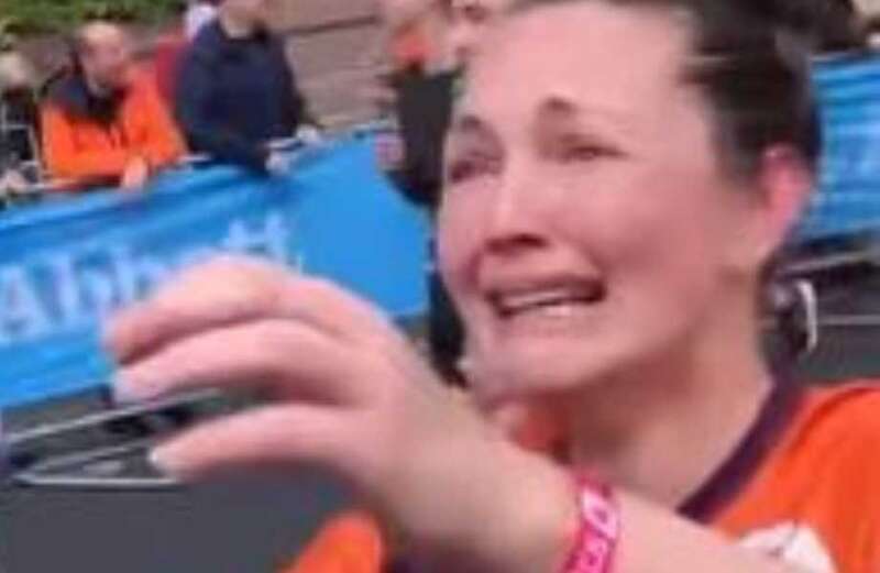 EastEnders' Lacey Turner breaks down in tears after Marathon as she hugs husband