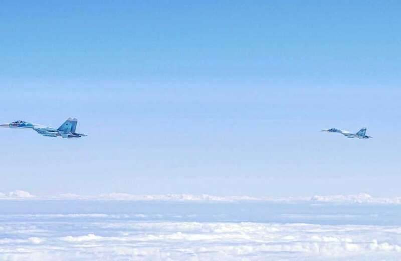 Moment RAF planes intercept Russian fighter jets and spy plane over Baltic Sea