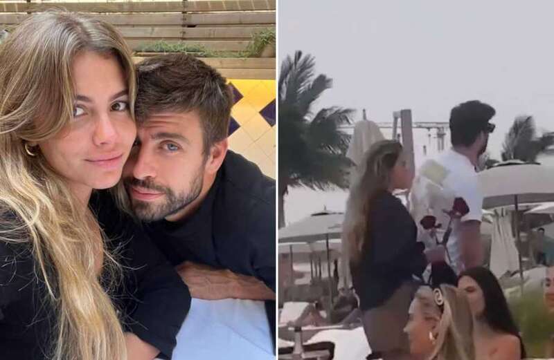 Pique spotted romancing girlfriend with red roses on romantic trip to Dubai