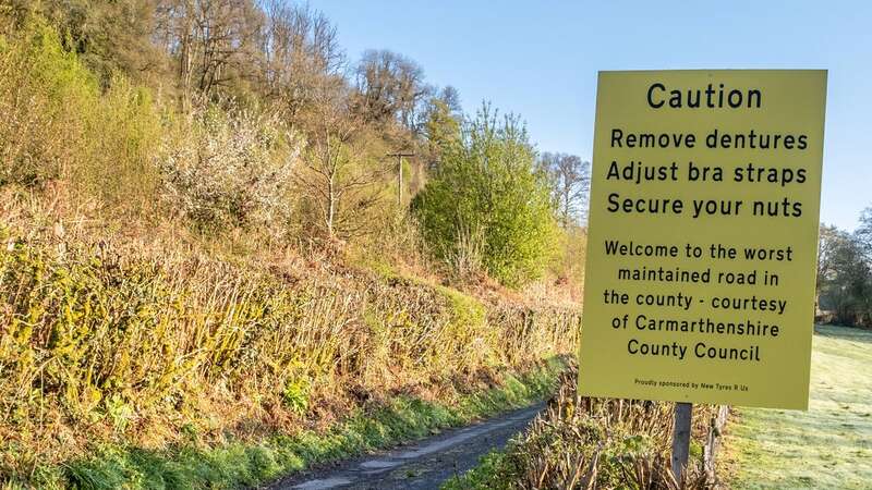 The sign in Horebin, Carmarthen (Image: John Burton / SWNS)