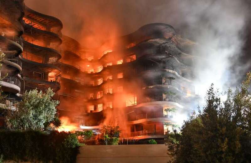 Shocking moment fire engulfs Turkey apartment block in Brit holiday hotspot