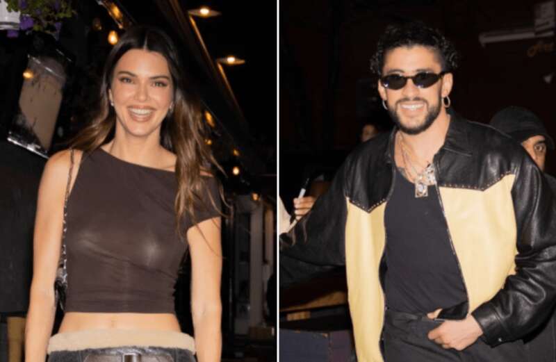 Kendall Jenner goes braless in see-through top on date with Bad Bunny