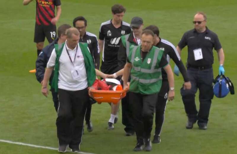 Fulham star Pereira stretchered off with suspected broken leg in worrying scenes