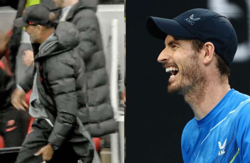 Andy Murray in hysterics as Liverpool boss Jurgen Klopp pulls hamstring celebrating