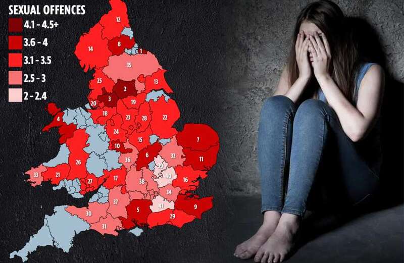 Map reveals most dangerous place in UK for sexual assaults