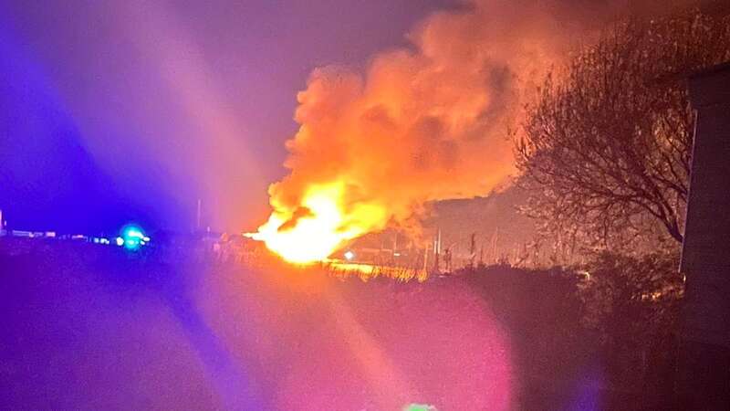 Firefighters were called to Southwold Harbour shortly before 1am (Image: sara_bland1103/Twitter)