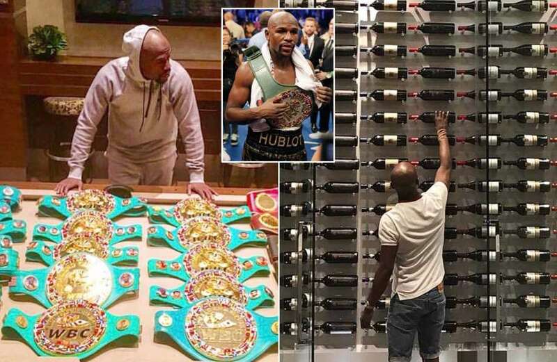 Floyd Mayweather reveals huge belt collection and wine cellar in £19m LA mansion