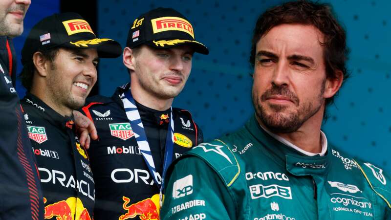 Max Verstappen won the Miami GP with Sergio Perez second ahead of Fernando Alonso (Image: Getty Images)