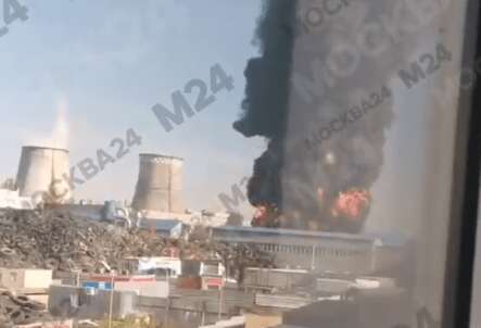 Massive inferno erupts next to Russian power plant in latest mystery fire