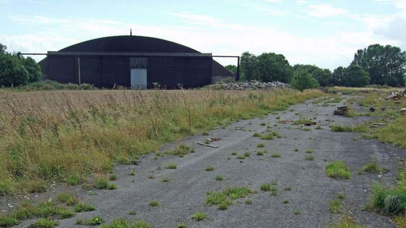 The taxiway and Hangar at Goxhill Airfield are now overgrown (Image: David Wright/Geograph)