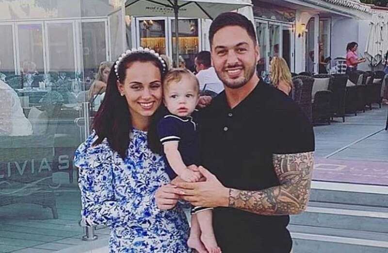 Towie star Mario Falcone's wife Becky shows off baby bump in skintight dress