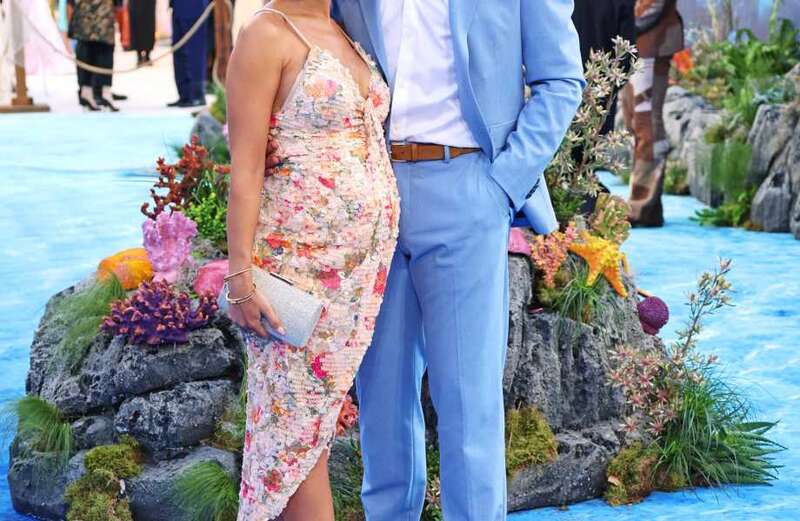 Janette Manrara reveals baby bump with husband Aljaz at Little Mermaid premiere