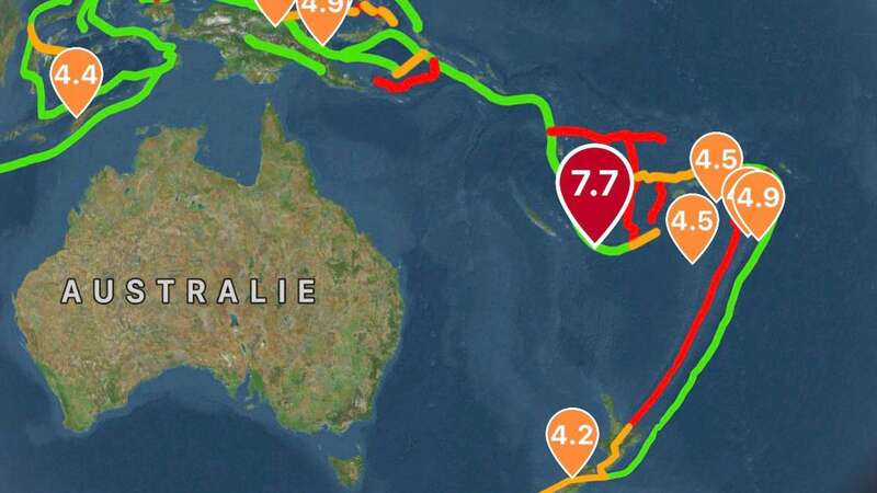 The earthquake struck near the Loyalty Islands