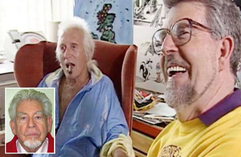 Chilling moment Rolf Harris jokes girl is 'safe' with him and Jimmy Savile