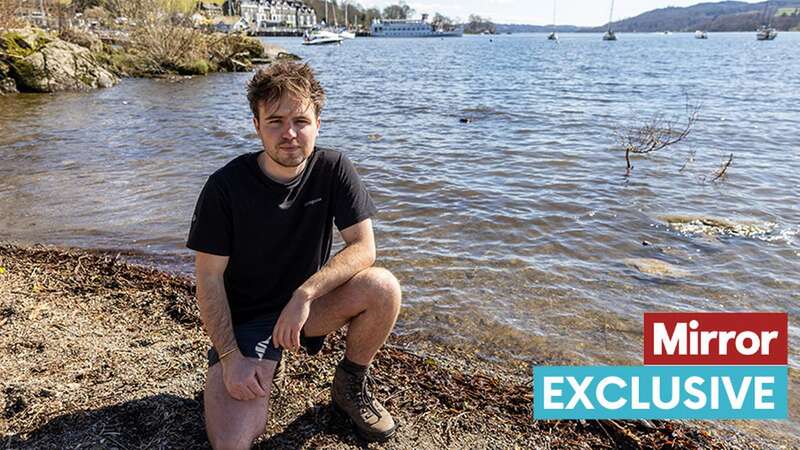 Matt Staniek is highlighting pollution at Lake Windermere (Image: Andy Commins / Daily Mirror)