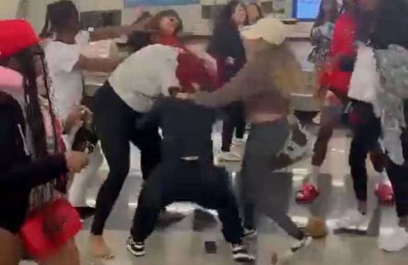 Shocking video shows hair yanked and woman punched in brutal airport brawl