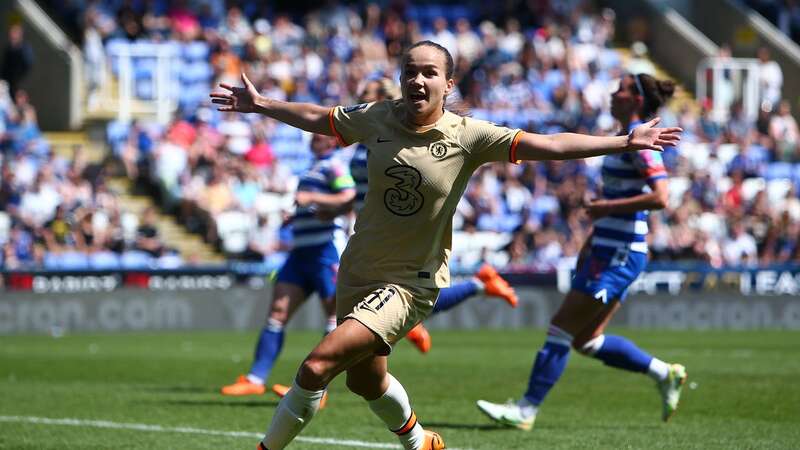 Guro Reiten celebrates scoring against Reading for Chelsea