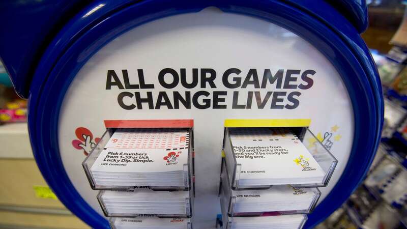 A National Lottery kiosk in a newsagent in north London