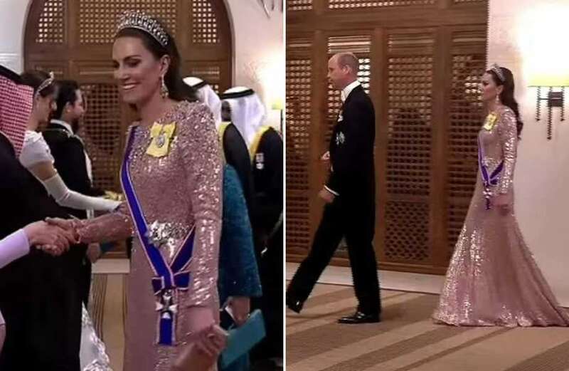 Kate dazzles as she joins Wills at Prince of Jordan's wedding reception