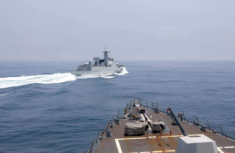 Chinese warship misses US Navy destroyer by inches after 'unsafe' manoeuvre